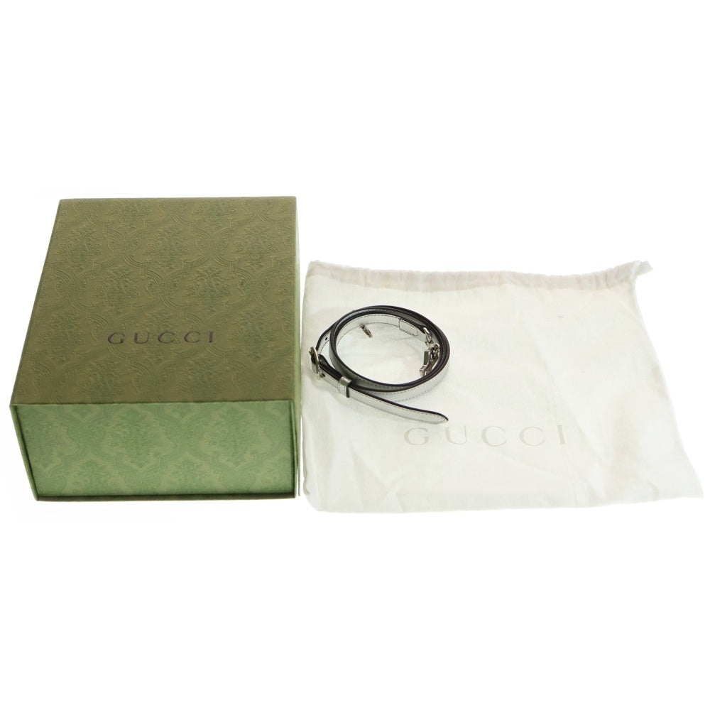 GUCCI(グッチ) ブロンディ トップハンドル 2WAYバッグ ミニハンドバッグ ショルダーバッグ シルバー レザー 744434 シルバー金具 レディース