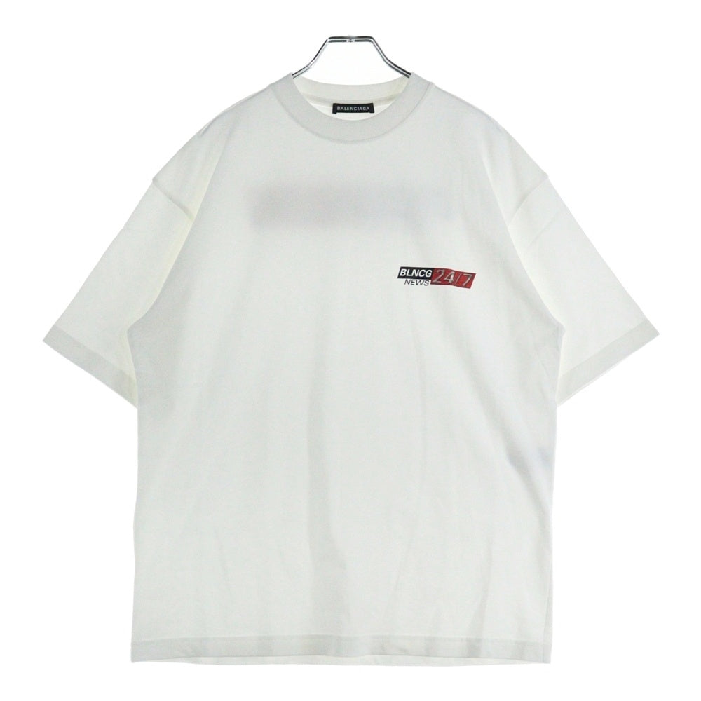 BALENCIAGA(バレンシアガ) バックロゴプリント クルーネック 半袖Tシャツ カットソー ホワイト 612966 レディース