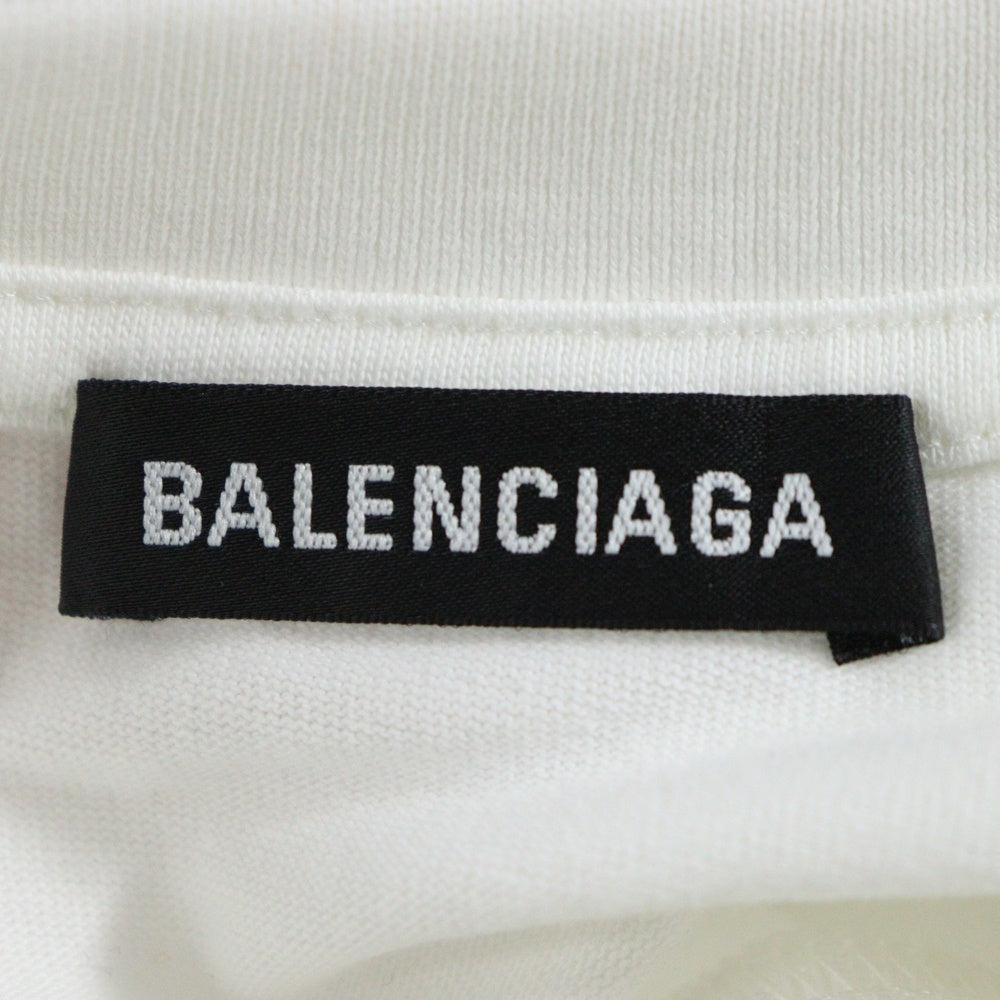 BALENCIAGA(バレンシアガ) バックロゴプリント クルーネック 半袖Tシャツ カットソー ホワイト 612966 レディース