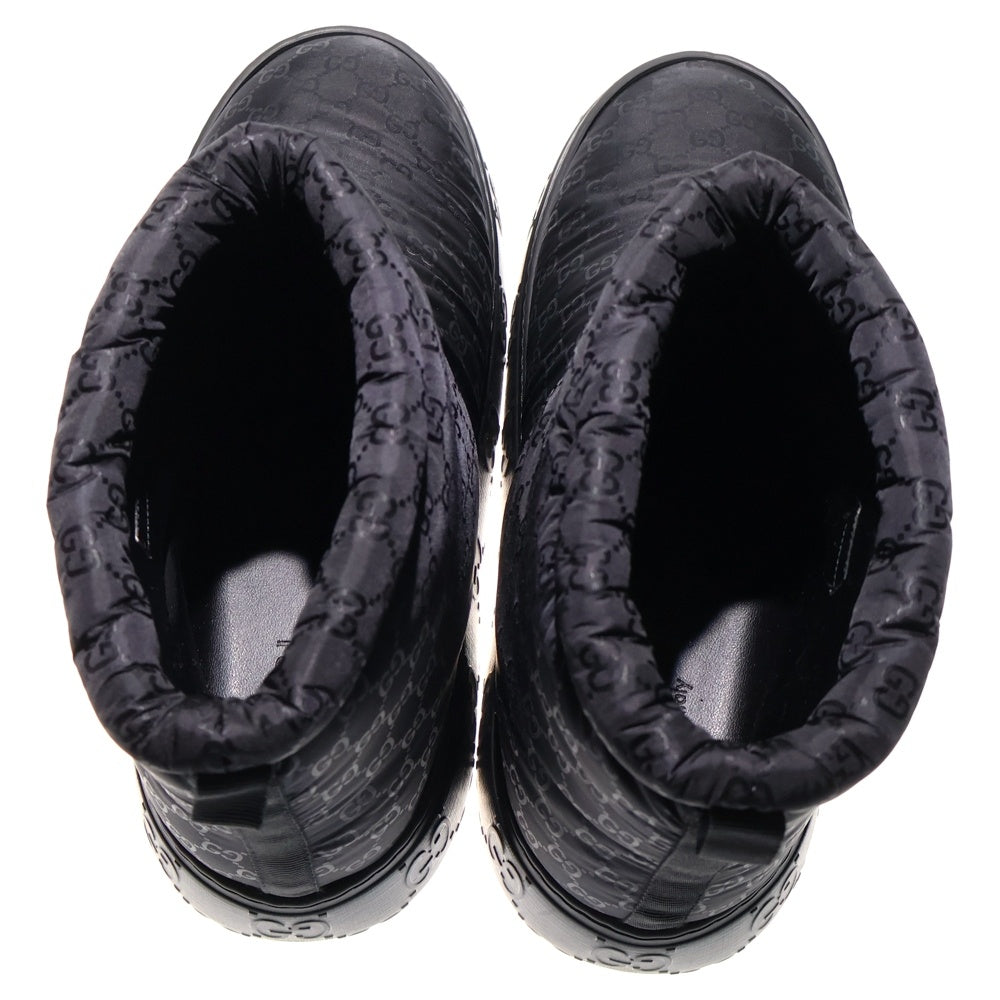 GUCCI(グッチ) GG ナイロンジャガード アンクル ショートブーツ ハイカットシューズ ブラック 762078 レディース