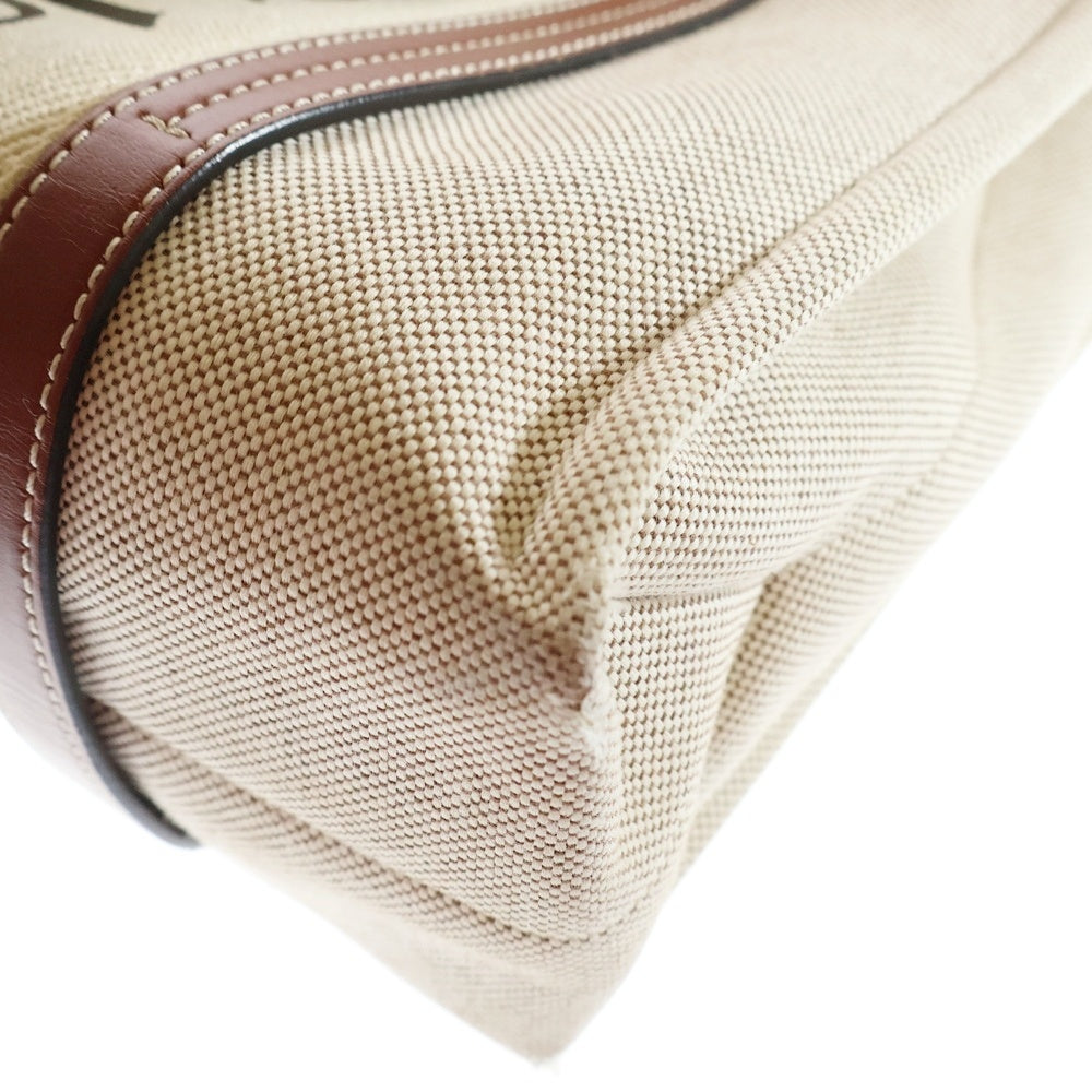 Chloe(クロエ) ウッディ ミディアム トートバッグ ベージュ キャンバス レディース