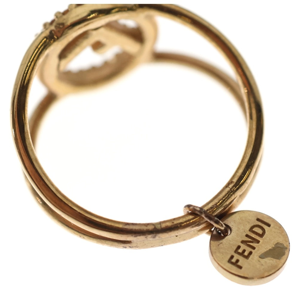 FENDI(フェンディ) エフイズ ラインストーン 指輪 リング ゴールド レディース