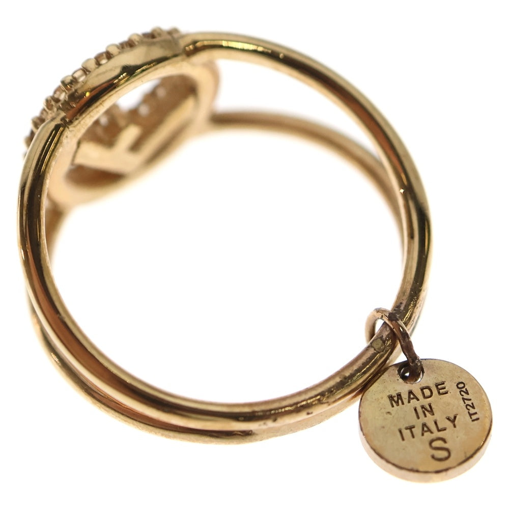 FENDI(フェンディ) エフイズ ラインストーン 指輪 リング ゴールド レディース