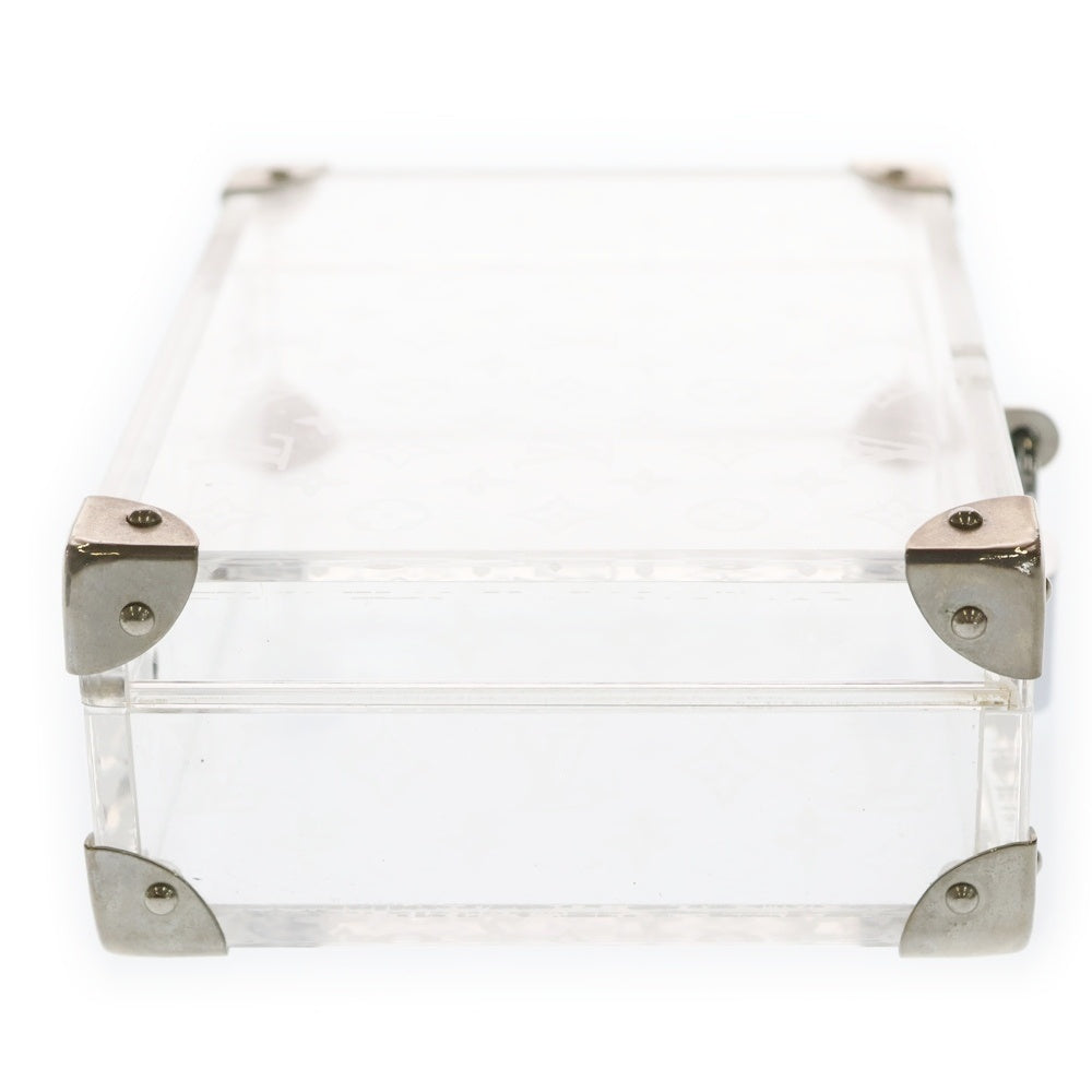 LOUIS VUITTON(ルイヴィトン) 限定 モノグラム ラブメッセージ・ミニトランク 小物入れ アクセサリーケース クリア M99079 シルバー金具 レディース