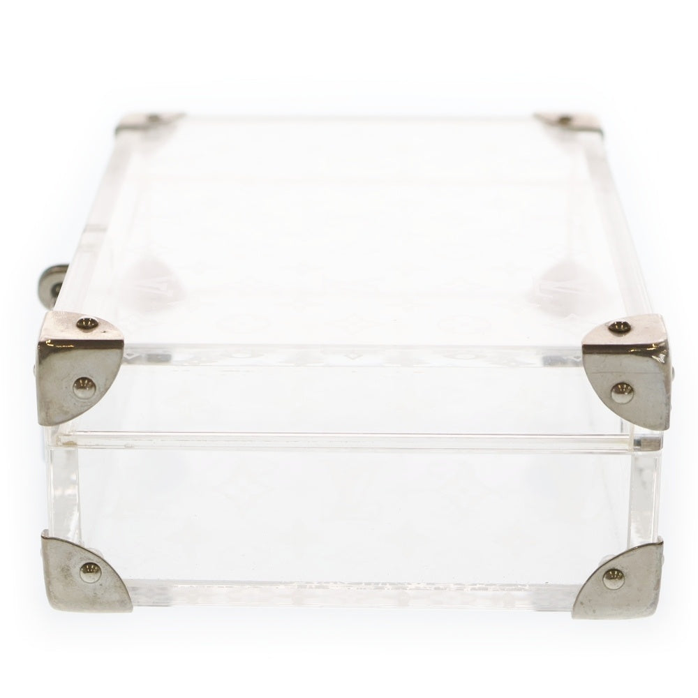 LOUIS VUITTON(ルイヴィトン) 限定 モノグラム ラブメッセージ・ミニトランク 小物入れ アクセサリーケース クリア M99079 シルバー金具 レディース