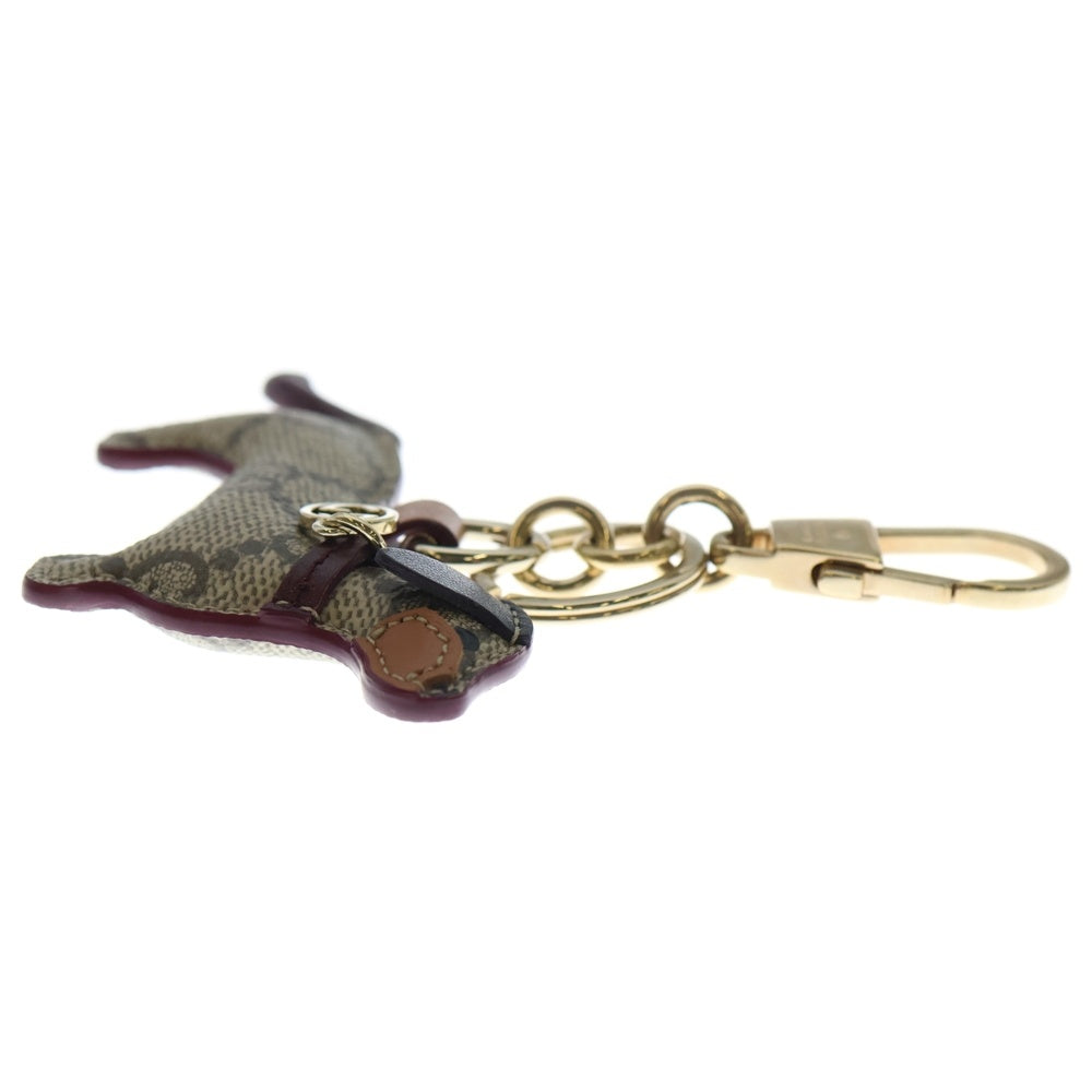 GUCCI(グッチ) ドッグ シェイプ バッグ チャーム キーリング キーホルダー ベージュ 821812 ゴールド金具