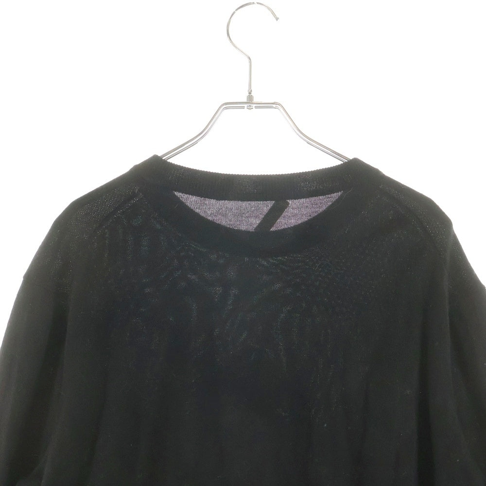 BALENCIAGA(バレンシアガ) エンブレム ロゴ刺繍 ウール クルーネック プルオーバー 長袖ニット セーター ブラック 595106 レディース