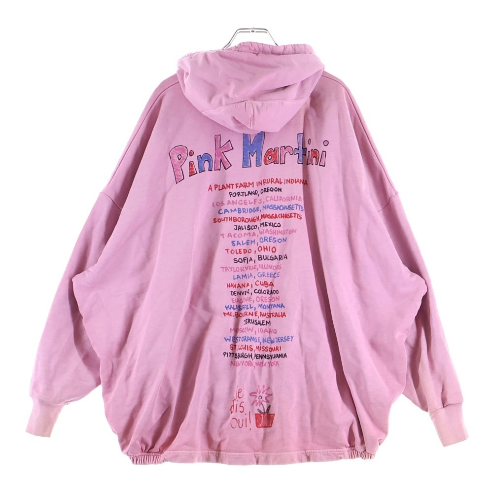 BALENCIAGA(バレンシアガ) 22AW Pink Martini ピンク マティーニ グラフィックプリント プルオーバー スウェットパーカー フーディー ピンク 697971 レディース