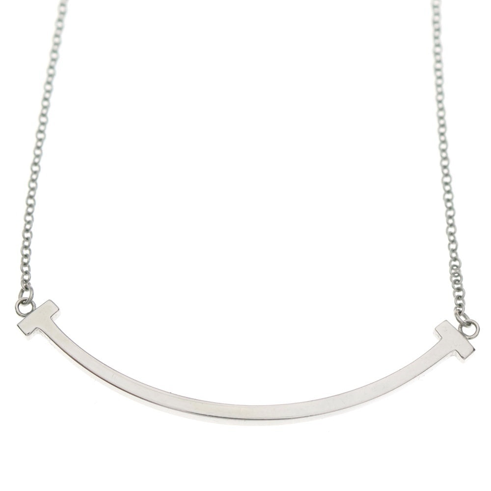 ティファニー ネックレス Tスマイル スモール K18WG Aランク TIFFANY & Co.(ティファニー) Tスマイル スモール ネックレス K18WG