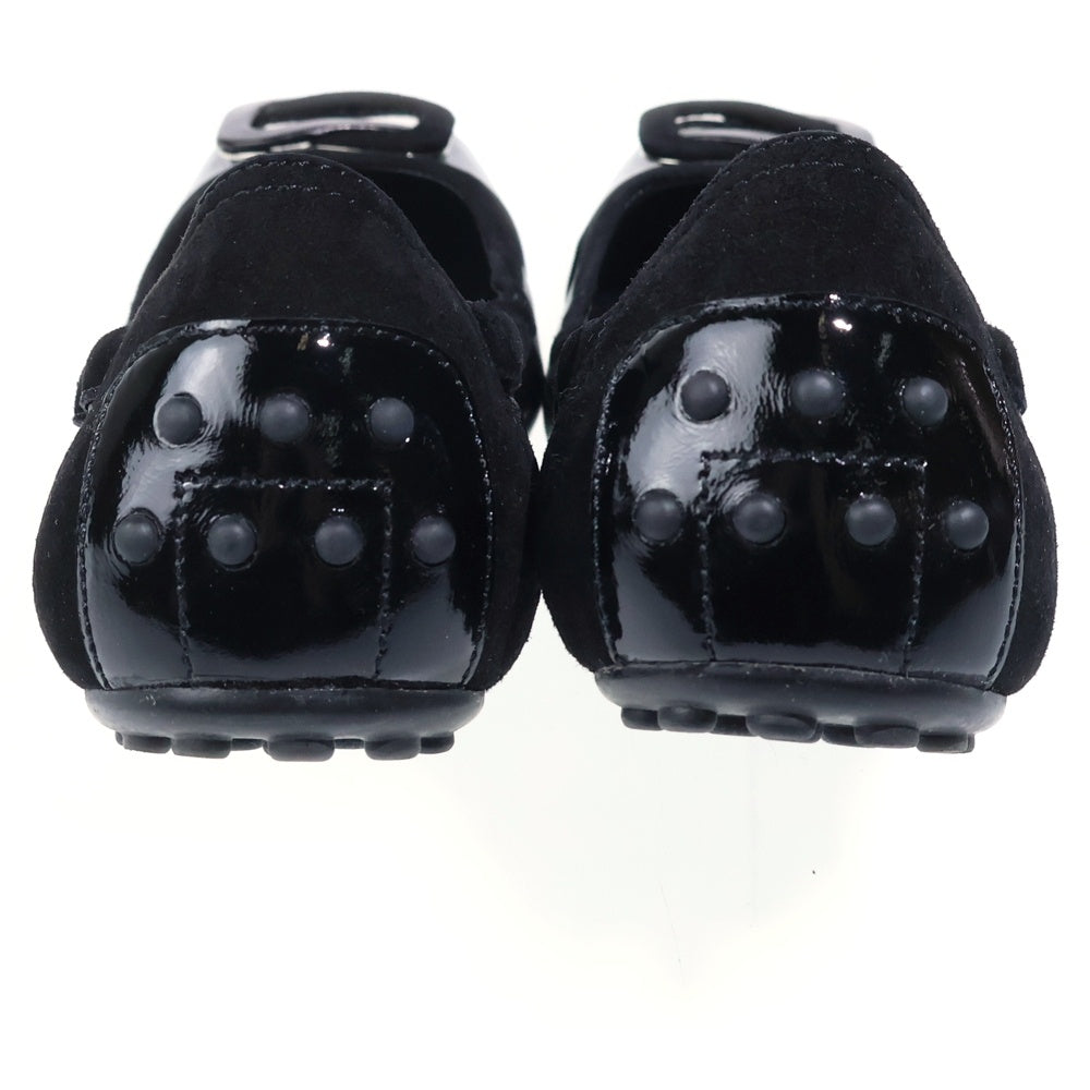 TOD'S(トッズ) ロゴプレート レザー フラットシューズ ブラック レディース