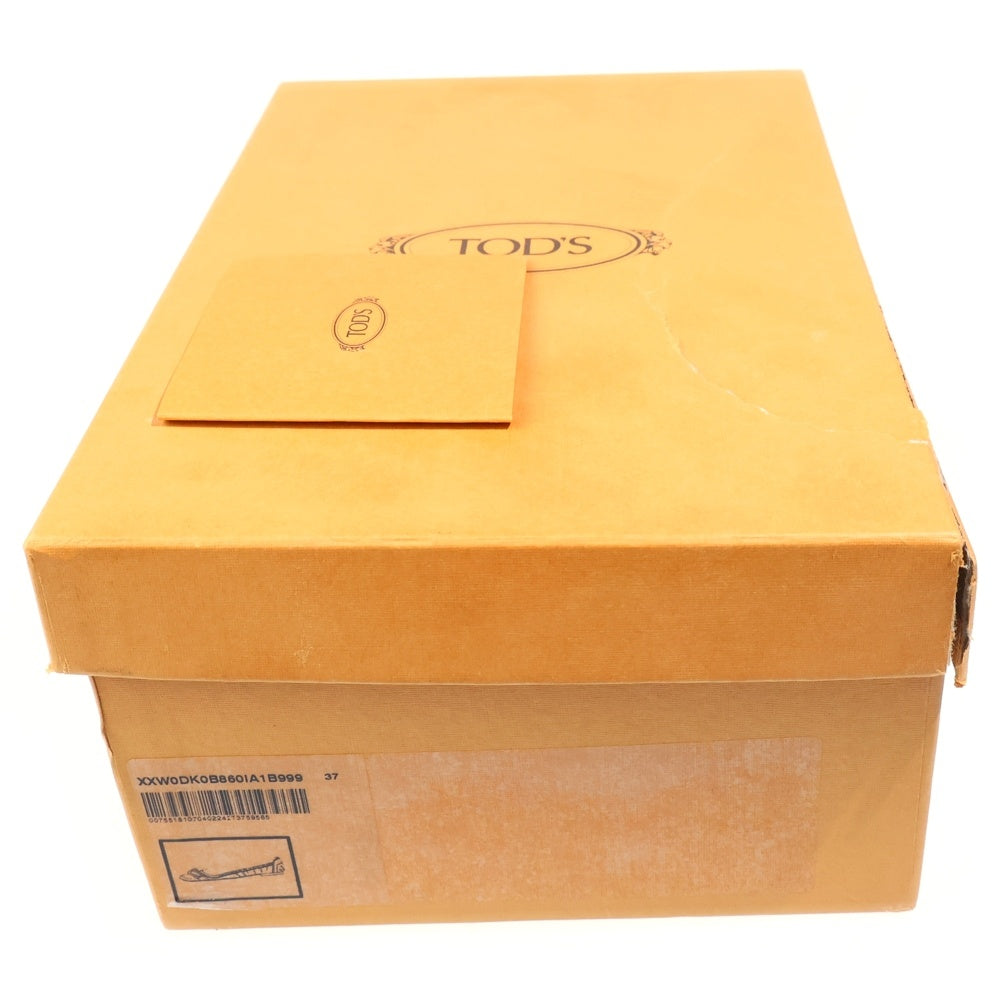 TOD'S(トッズ) ロゴプレート レザー フラットシューズ ブラック レディース