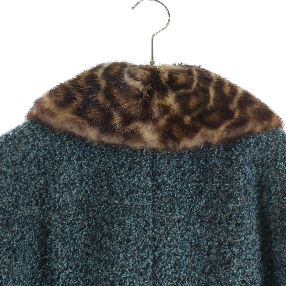 GUCCI(グッチ) アルパカウール レオパードカラー ダブルブレストニットジャケット ブルー 323291 ZAZ15 レディース