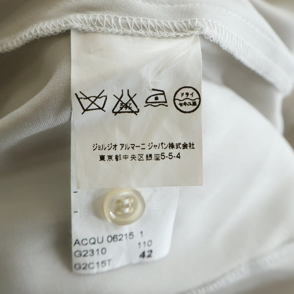 GIORGIO ARMANI(ジョルジオアルマーニ) スタンドカラー シルク 長袖シャツ ライトグレー レディース
