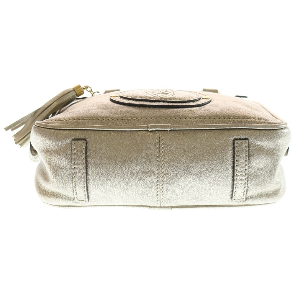 LOEWE(ロエベ) アナグラム ハンドバッグ ゴールド レザー ゴールド金具 レディース