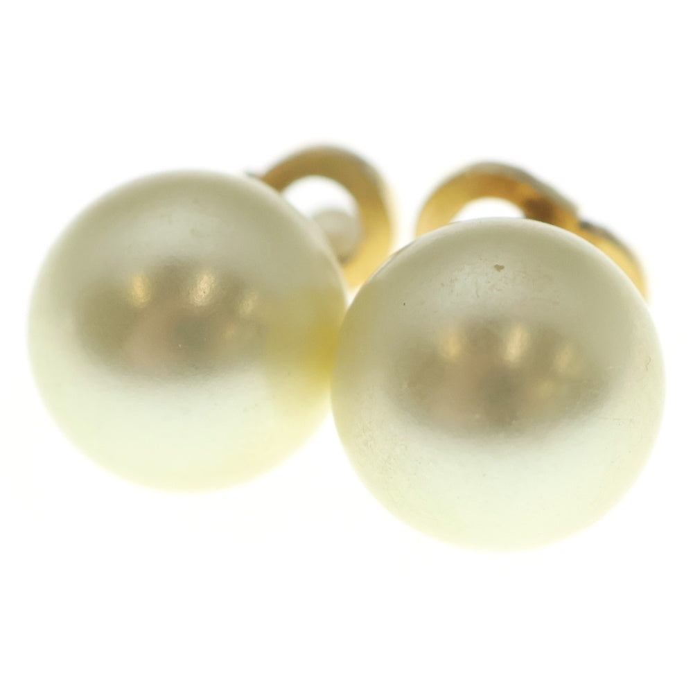 Christian Dior(クリスチャンディオール) CDロゴ ラインストーン パールピアス ゴールド GP レディース