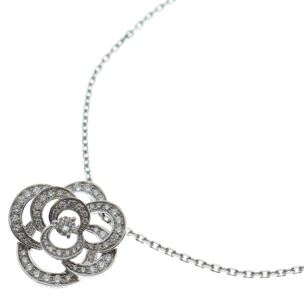 CHANEL(シャネル) K18WG カメリア 1P パヴェダイヤ ペンダントネックレス ミディアム ジュエリー レディース