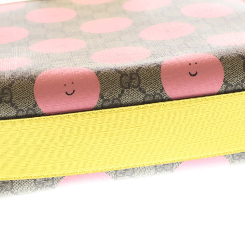 GUCCI(グッチ) GG プリント チルドレンズ トートバッグ ハンドバッグ ベージュ×イエロー レザー×PVC 605614 シルバー金具 レディース