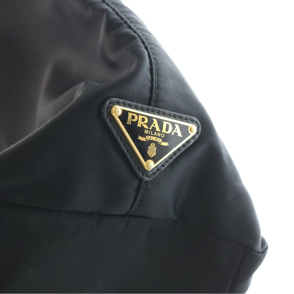 PRADA(プラダ) リボンモチーフ トートバッグ ハンドバッグ ブラック ナイロン 1BG028 ゴールド金具 レディース