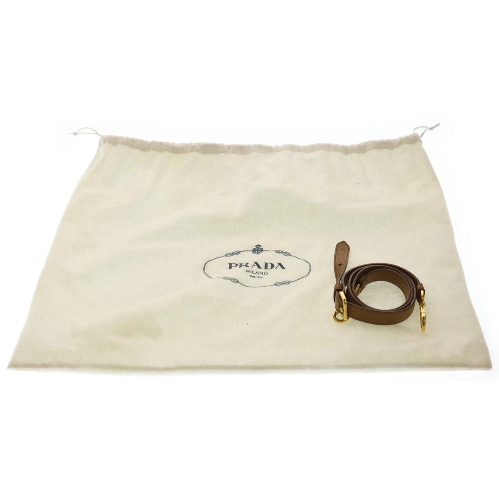 PRADA(プラダ) 2wayトートバッグ ハンドバッグ ショルダーバッグ キャメル ブラウン レザー BN2419 ゴールド金具 レディース