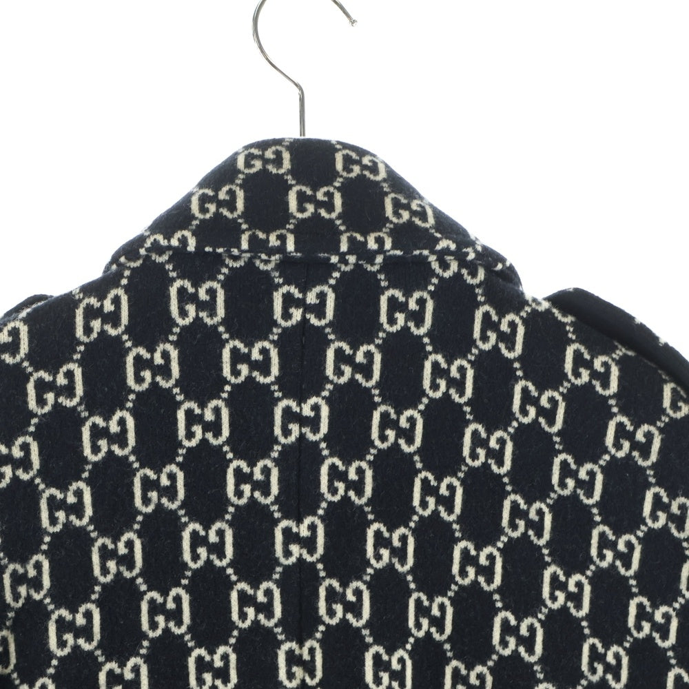 GUCCI(グッチ) GGジャガード フェルトウール ケープ コート レディース 650533