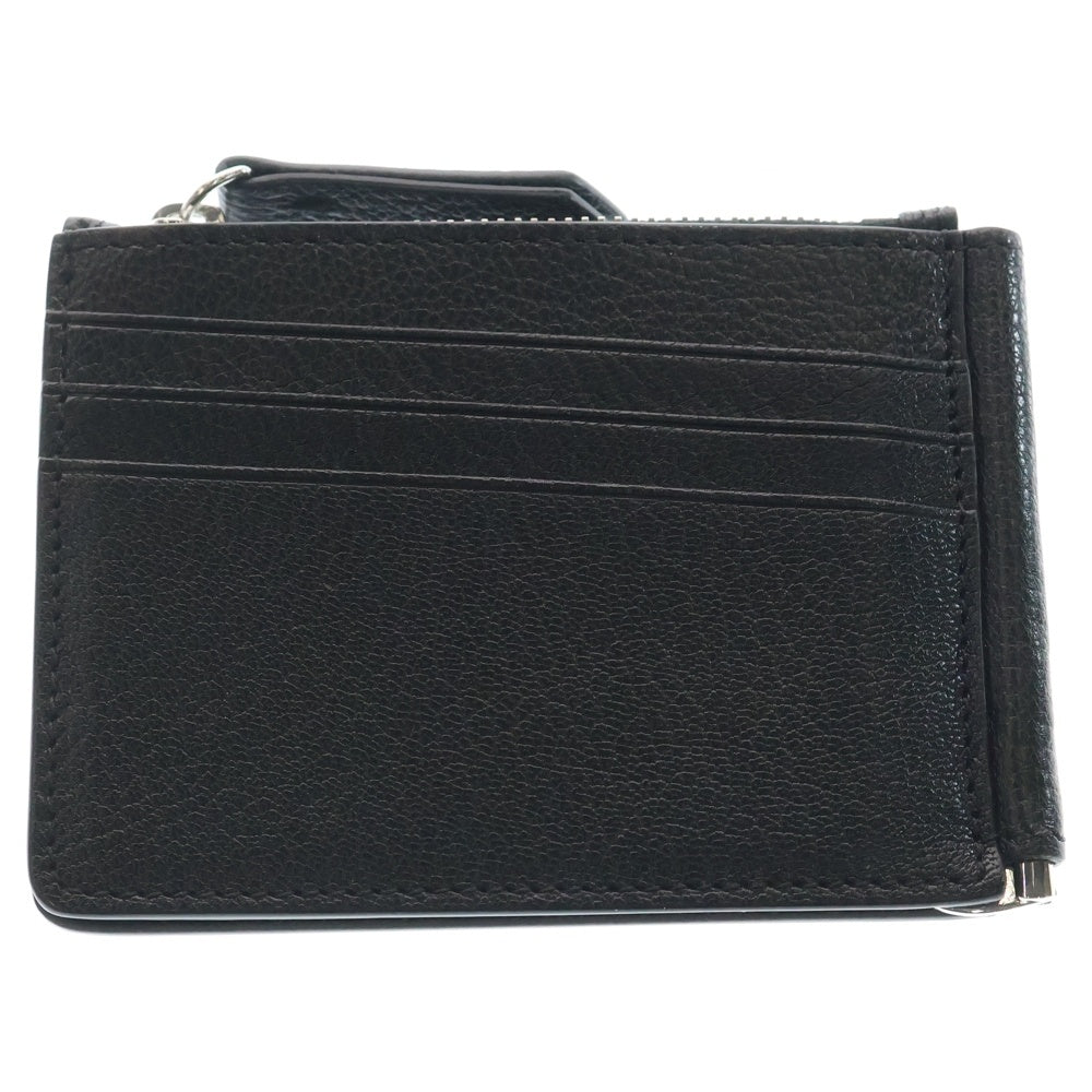 Maison Martin Margiela(メゾンマルタンマルジェラ) マネークリップ フラグメントケース 小物入れ コインケース カードケース ブラック レザー SA1UI0018 シルバー金具