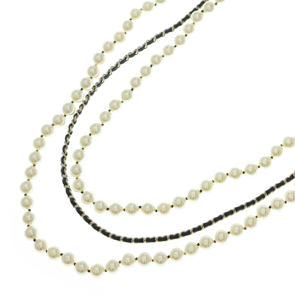 CHANEL(シャネル) ココマーク ロングパールネックレス ホワイト/ゴールド B20C レディース