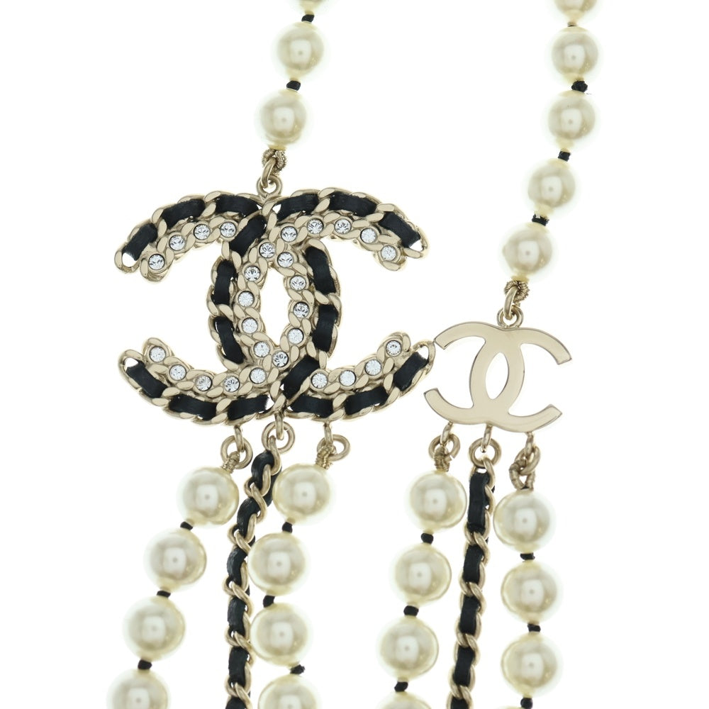 CHANEL(シャネル) ココマーク ロングパールネックレス ホワイト/ゴールド B20C レディース