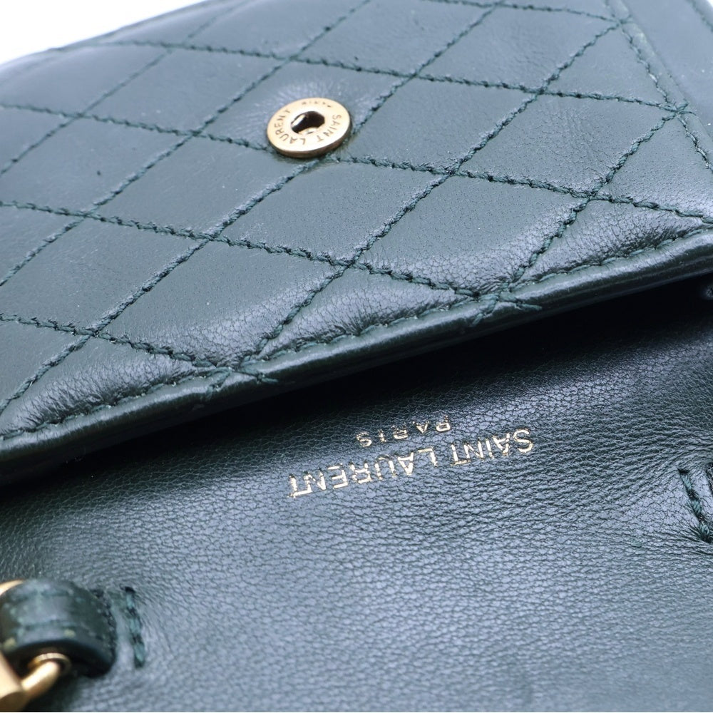 SAINT LAURENT PARIS(サンローランパリ) ゲイビー マイクロ チェーンバッグ グリーン レザー ミニバッグ 685612 レディース
