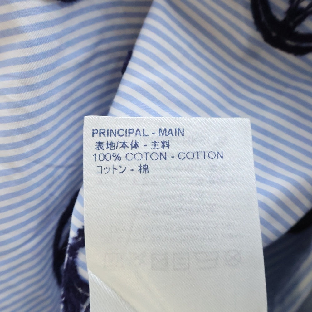 LOUIS VUITTON(ルイヴィトン) 21SS モノグラム総柄ストライプ長袖シャツ ライトブルー RM211M ZQJ HKS17W