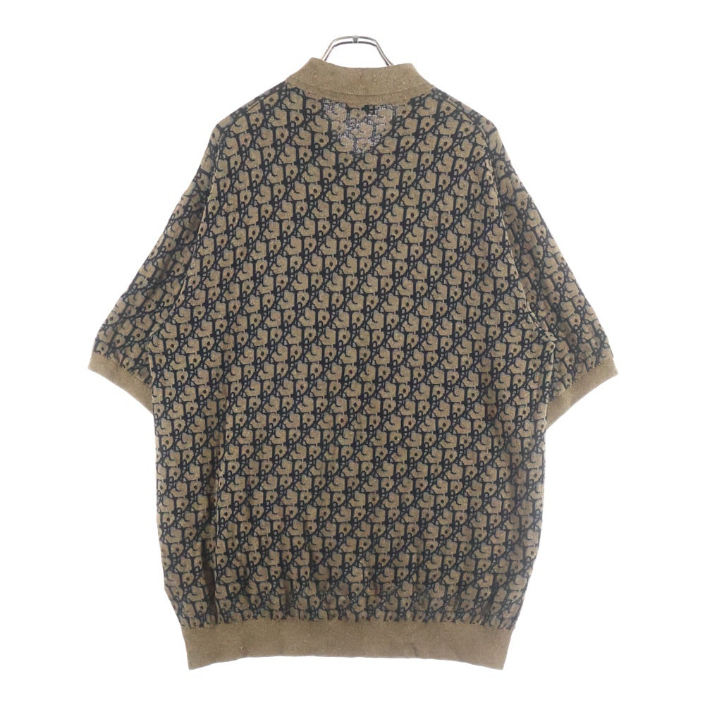 DIOR(ディオール) 22AW Cactus Jack Oversized Polo Shirt カクタス ジャック オブリーク オーバーサイズ ニット ポロシャツ ブラウン