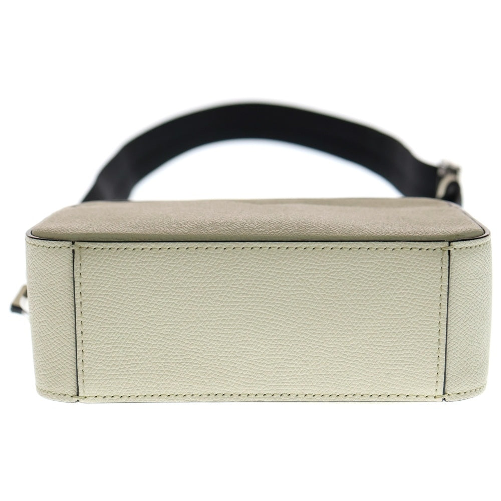 Valextra(ヴァレクストラ) Vライン ショルダーバッグ ホワイト ミニ ソフト カーフレザー レディース