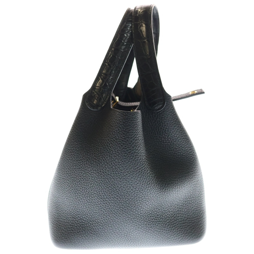 HERMES(エルメス) ピコタンロック タッチPM ブラック アリゲーター トリヨンクレマンス ハンドバッグ ゴールド金具 Y刻印