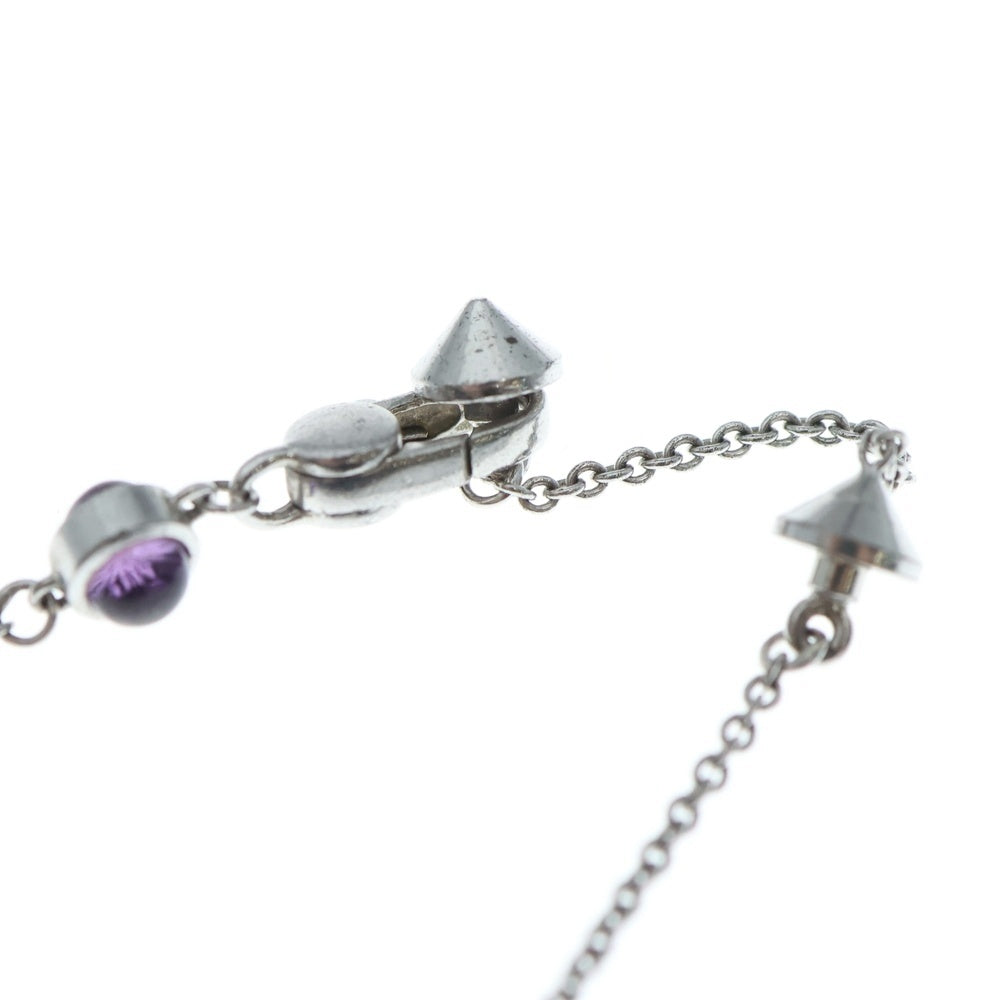 GUCCI(グッチ) ハート ストーン パープル ネックレス ペンダント シルバー レディース