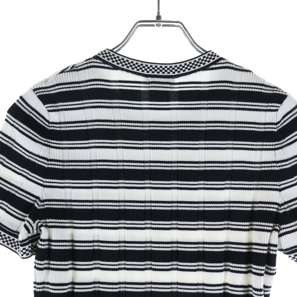 CHANEL(シャネル) ココマークプレート ボーダー ショートスリーブニット レディース