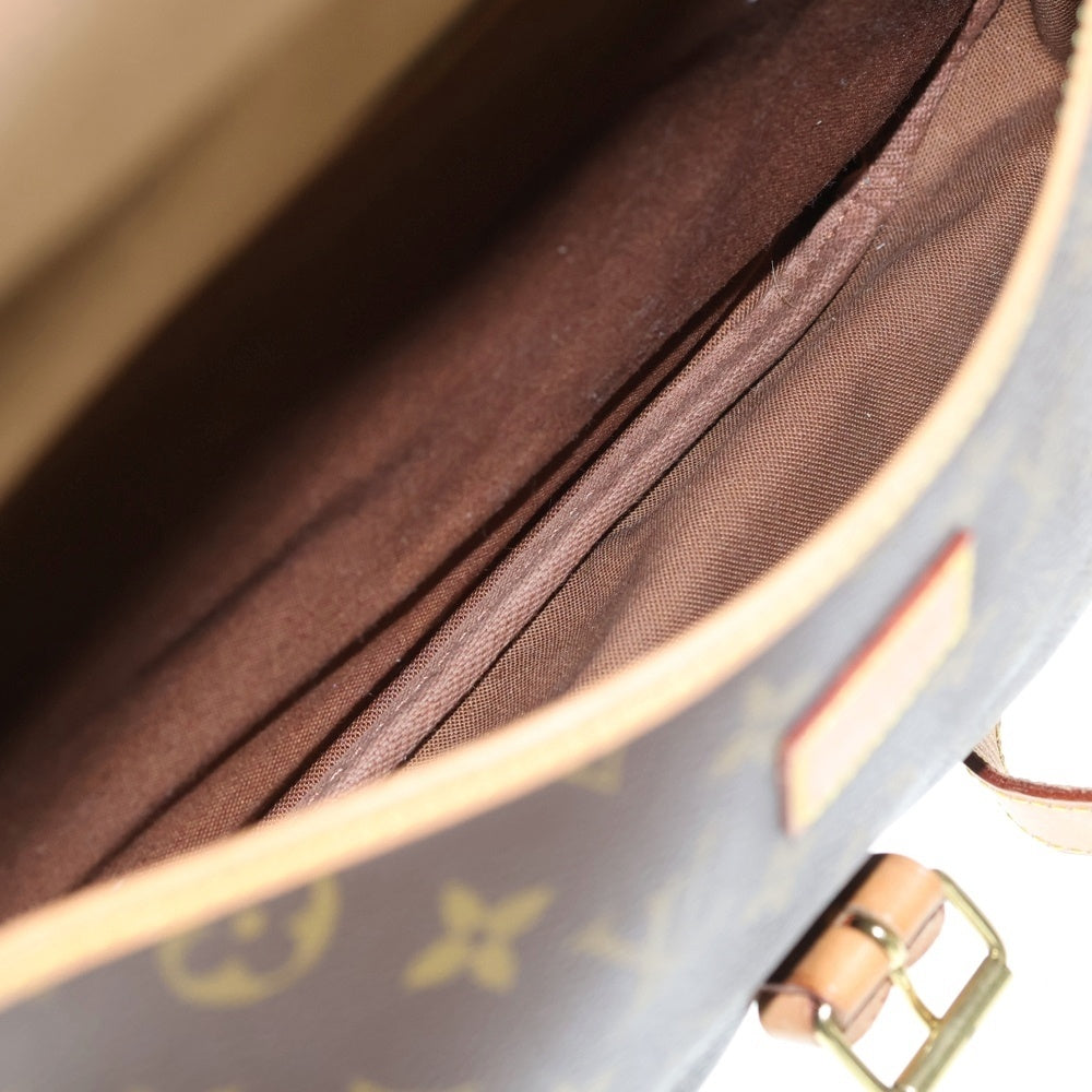 LOUIS VUITTON(ルイヴィトン) モノグラム ソミュール35 ショルダーバッグ ブラウン レザー×PVC M42254 ゴールド金具 レディース