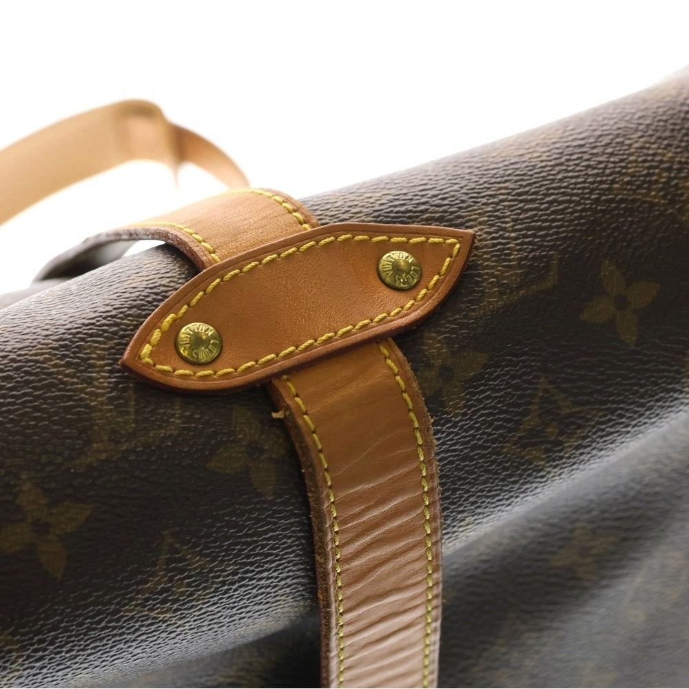 LOUIS VUITTON(ルイヴィトン) モノグラム ソミュール35 ショルダーバッグ ブラウン レザー×PVC M42254 ゴールド金具 レディース