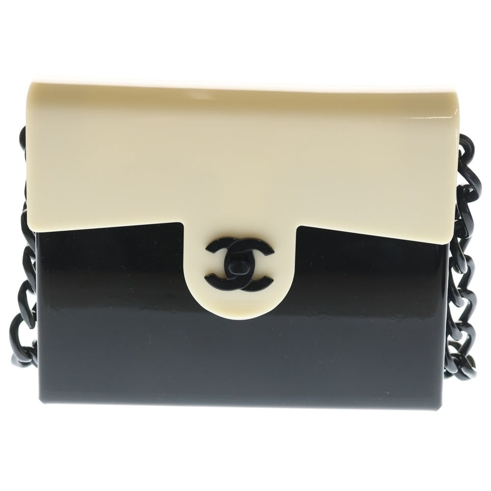 CHANEL(シャネル) ココマーク ショルダーバッグ ホワイト×ブラック プラスチック レディース