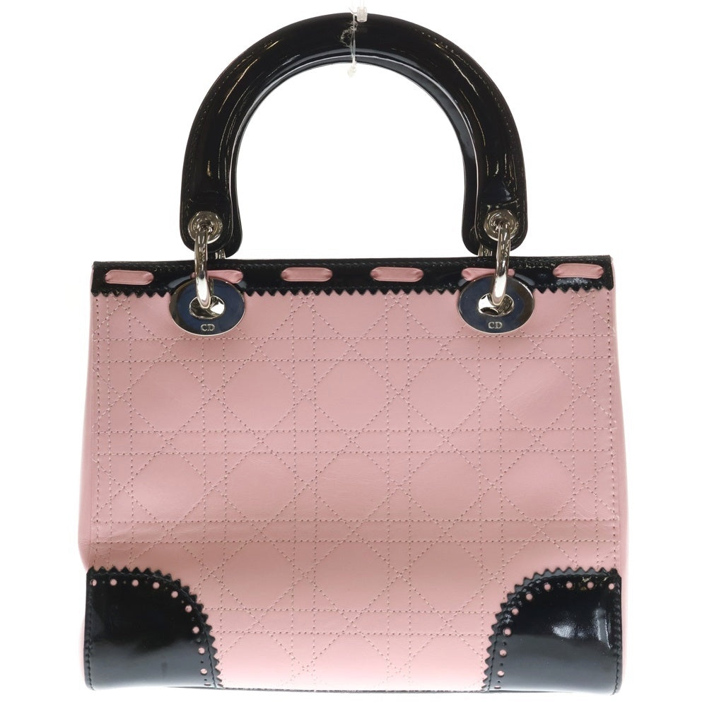 Christian Dior(クリスチャンディオール) レディディオール レザー リボン 2WAY ハンド ショルダーバッグ ピンク/ブラック LRB44551