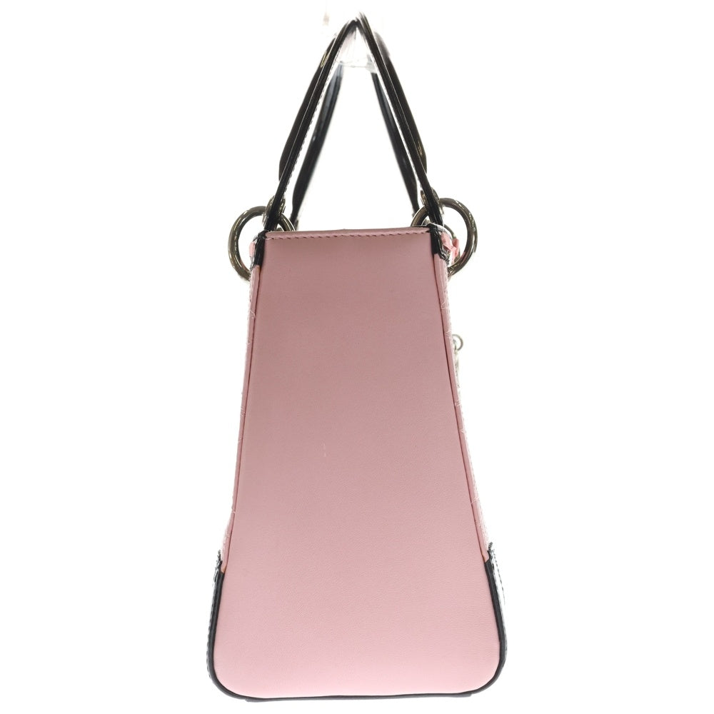 Christian Dior(クリスチャンディオール) レディディオール レザー リボン 2WAY ハンド ショルダーバッグ ピンク/ブラック LRB44551