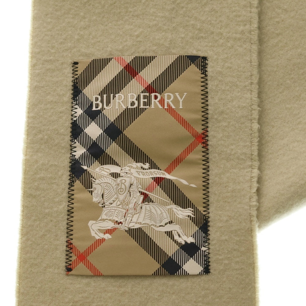 BURBERRY(バーバリー) チェック柄 ロゴパッチカシミヤマフラー ベージュ 8103995 レディース