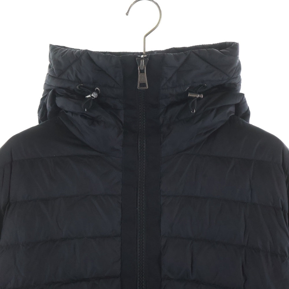 MONCLER(モンクレール) 24AW ワッペンロゴ ニット切り替え フーデッド ジップアップ ダウンジャケット ブラック J20919B50800