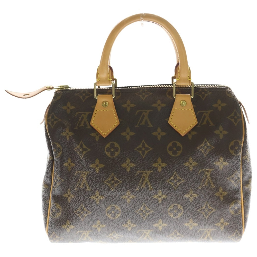LOUIS VUITTON(ルイヴィトン) モノグラム スピーディ25 ハンドバッグ ミニボストンバッグ ブラウン レザー×PVC M41528 ゴールド金具 レディース
