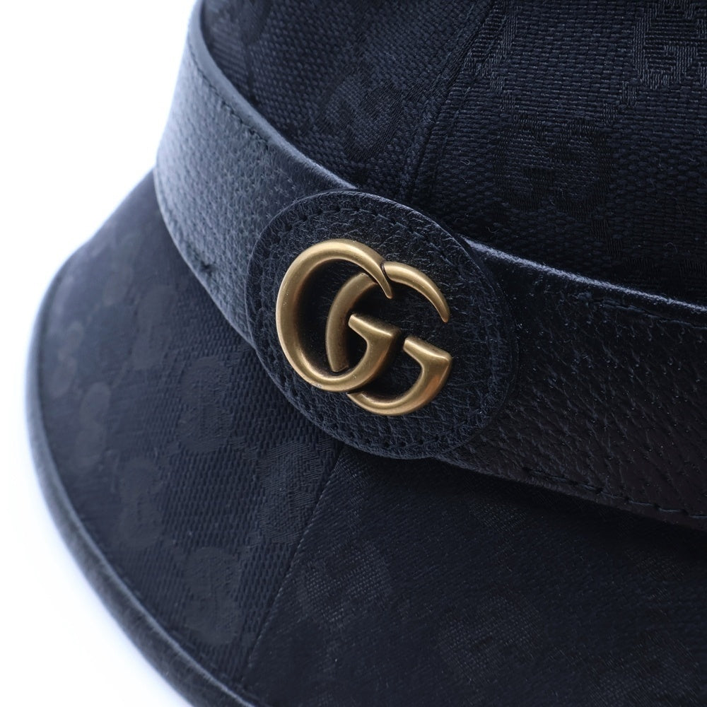 GUCCI(グッチ) GGスプリーム バケットハット ブラック キャンバス 帽子