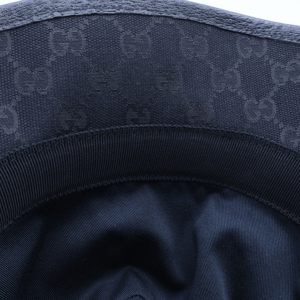 GUCCI(グッチ) GGスプリーム バケットハット ブラック キャンバス 帽子