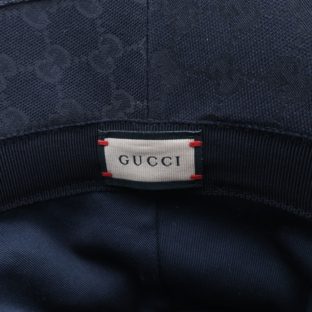 GUCCI(グッチ) GGスプリーム バケットハット ブラック キャンバス 帽子