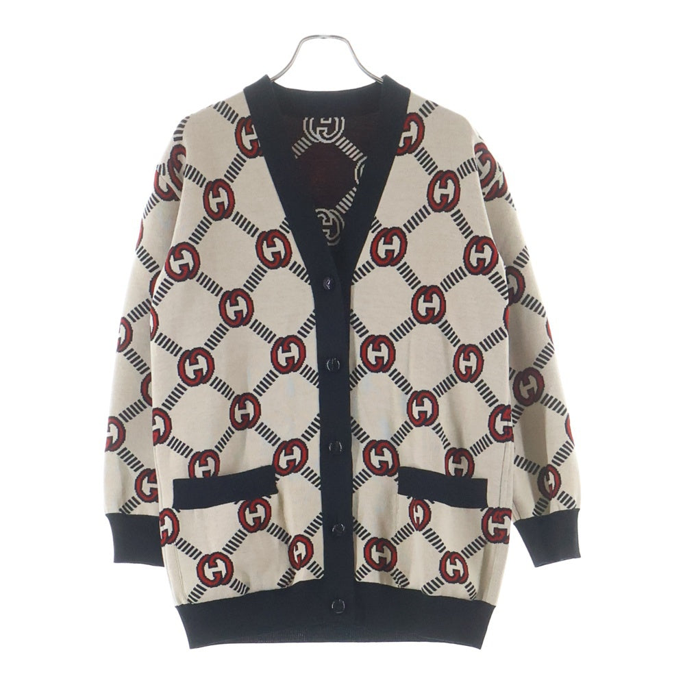 GUCCI(グッチ) インターロッキングG リバーシブルウールカーディガン ベージュ 678308 XKB7T