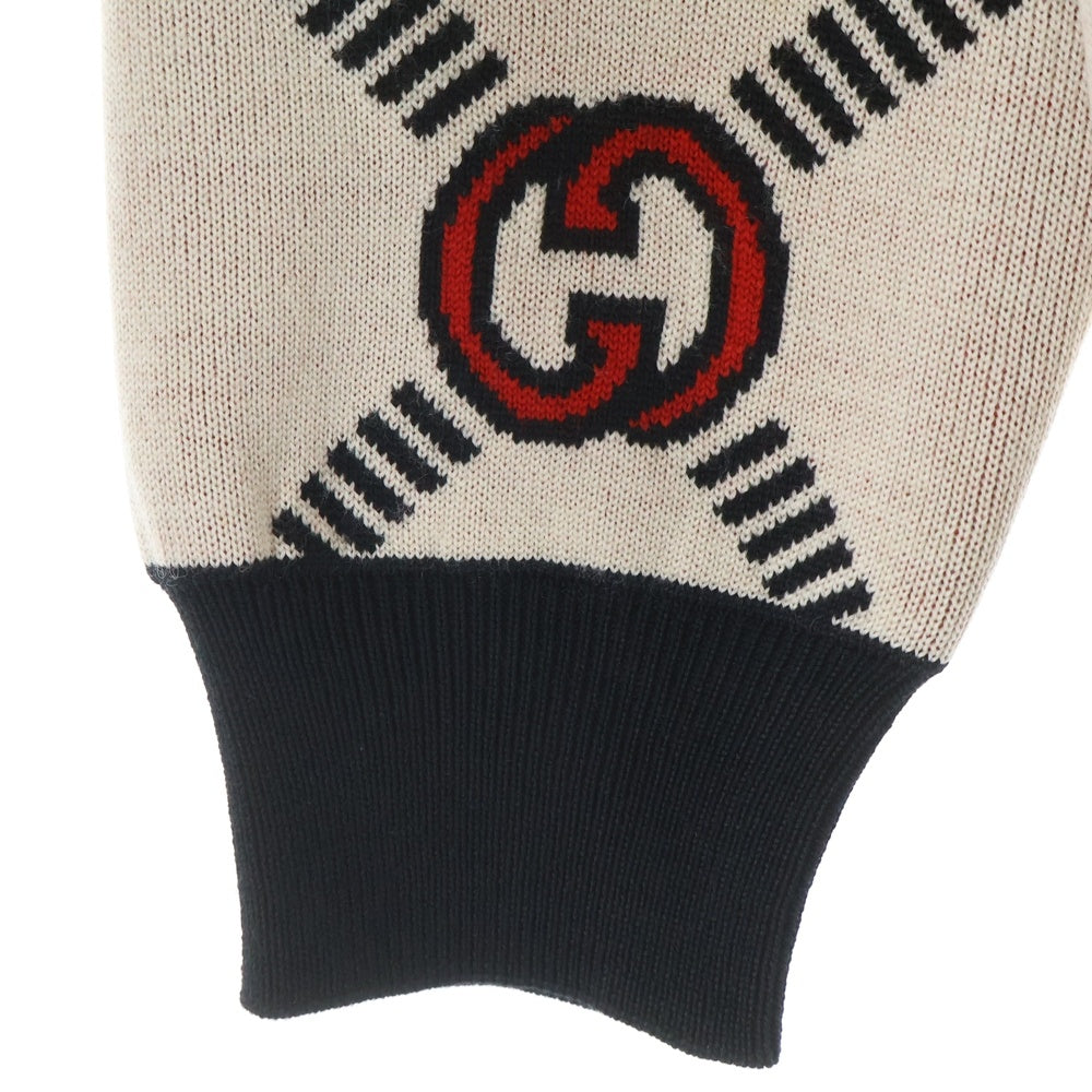 GUCCI(グッチ) インターロッキングG リバーシブルウールカーディガン ベージュ 678308 XKB7T