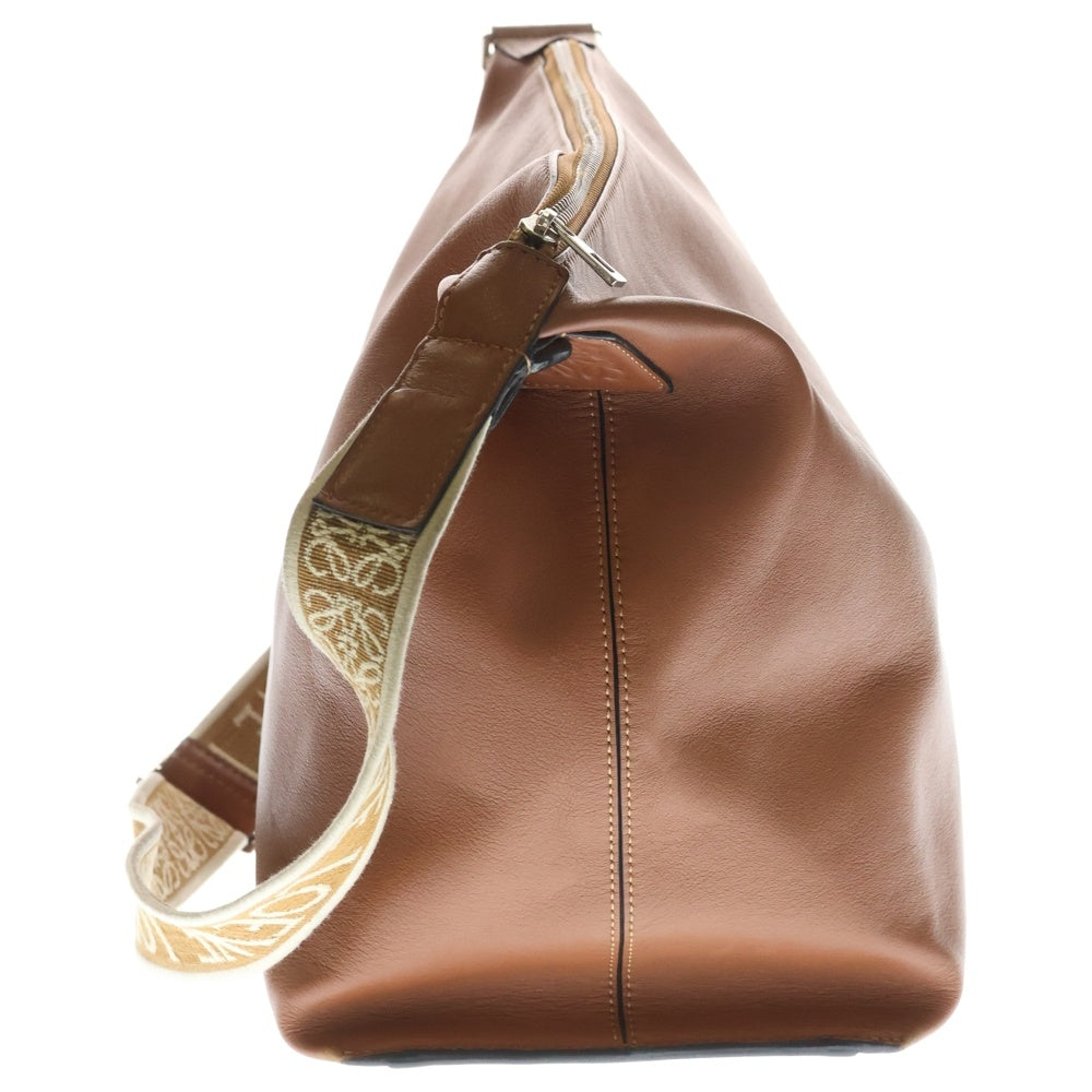 LOEWE(ロエベ) キュービィ ショルダーバッグ ハンドバッグ ブラウン レザー シルバー金具 レディース