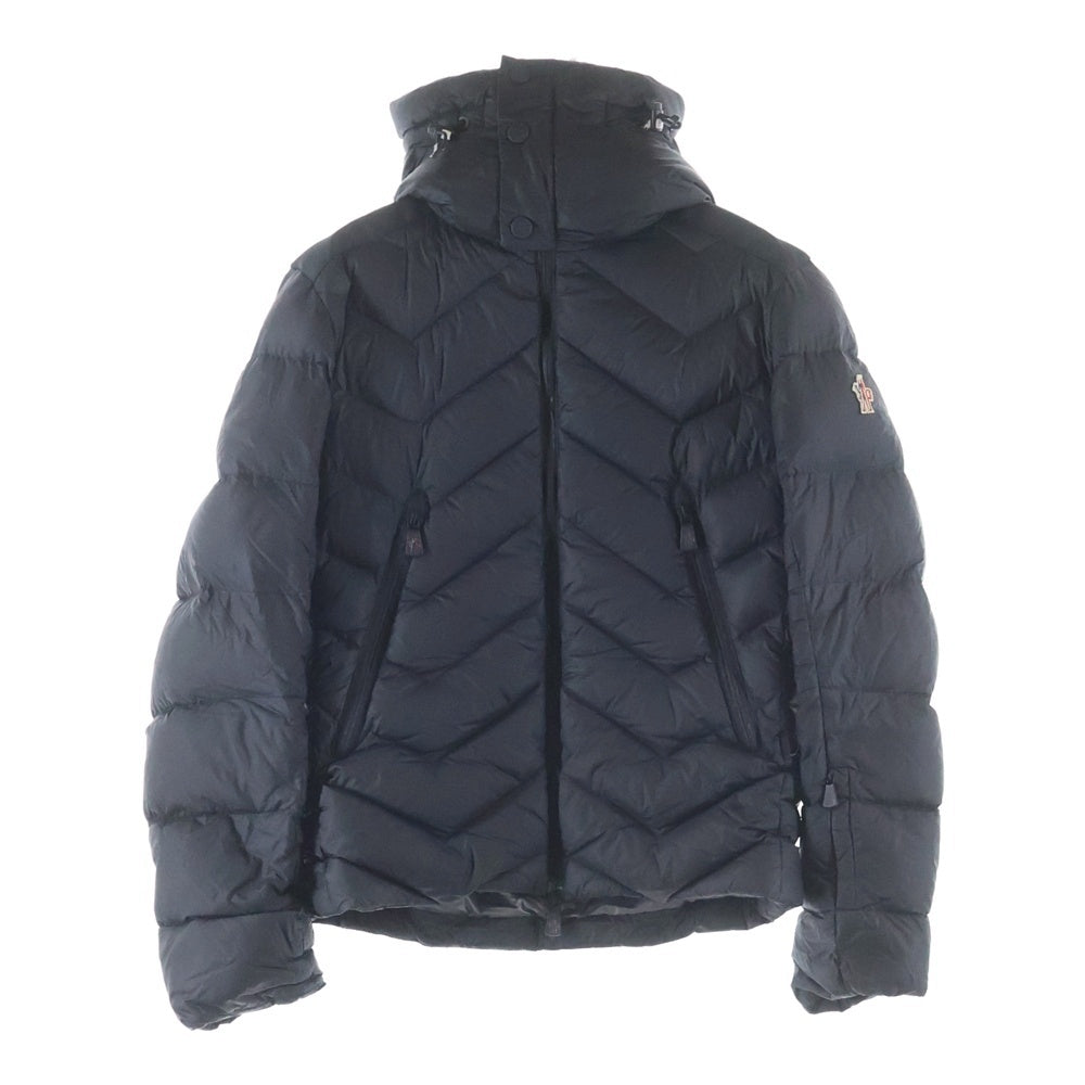 MONCLER(モンクレール) ワッペンロゴ フーデッド ダウンジャケット ブラック 420974130985 レディース