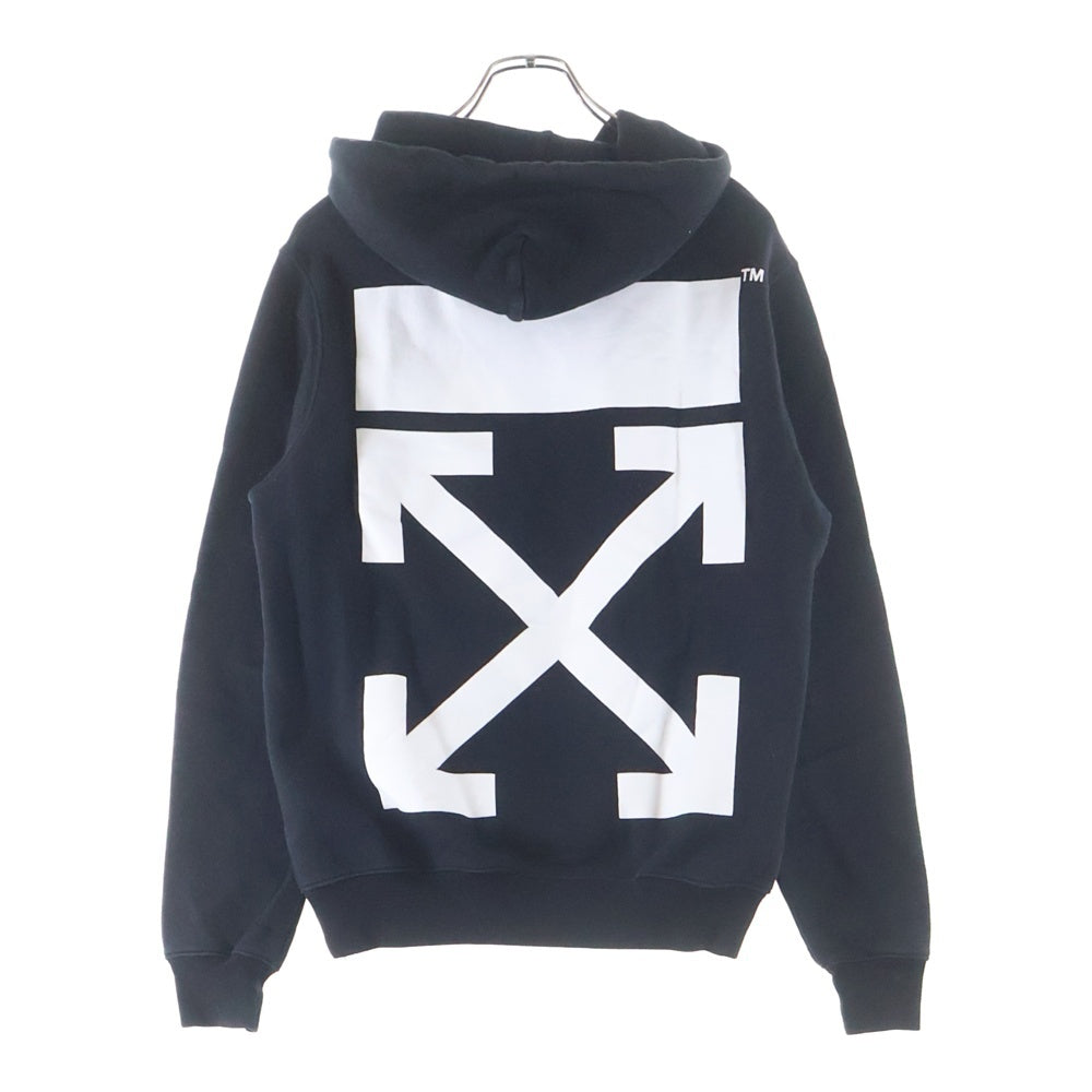 OFF-WHITE(オフホワイト) ロゴプリント プルオーバースウェットパーカー フーディー ブラック OMBB032S